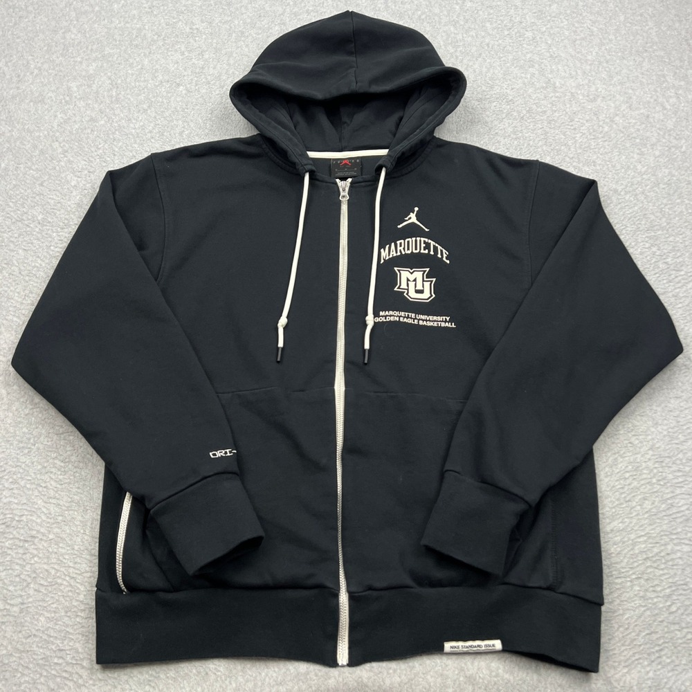 Marquette University Jordan Hoodie Mens Medium Black Basketball Full Zip Sweats